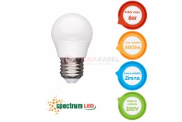 LED bulb E27 6W 500lm 6500K cold WOJ13025 SPECTRUM