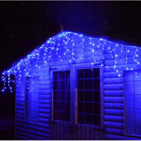 Curtain icicle LED100/G/S blue outdoor 4,25m OKEJ LUX