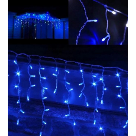 Curtain icicle LED100/G/S blue outdoor 4,25m OKEJ LUX