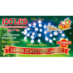 Lampki choinkowe LED100/G/8F ciepły 10m 8 funkcji zewnętrzny OKEJ LUX