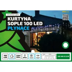 Curtain icicle LED-100/G/S/8F cold 4,75m 8 FUNCTIONS outdoor OKEJ LUX
