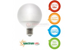 LED light bulb GLOB G120 18W 230V E27 WW warm Spect