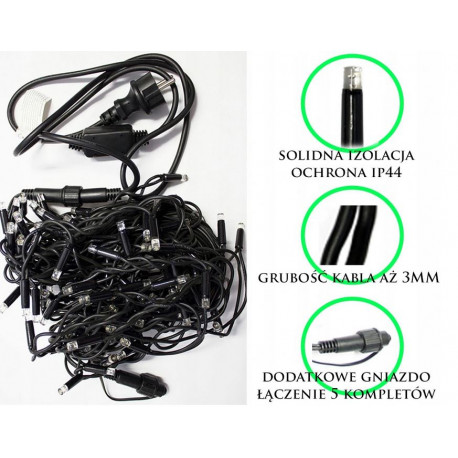 Curtain icicle LED100/G/S/8F warm 4,75m 8 FEATURES outdoor OKEJ LUX