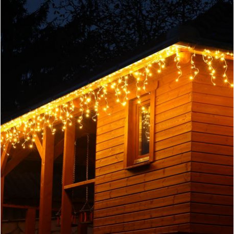 Curtain icicle LED-200/G/S warm outdoor 8,75m OKEJ LUX