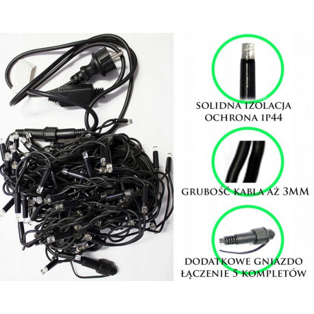 Kurtyna sople LED-200/G/S ciepła zewnętrzne 8,75m OKEJ LUX