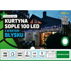 Kurtyna sople LED100/G/S/5M zimna zewnętrzne 4,25m FLASH OKEJ LUX