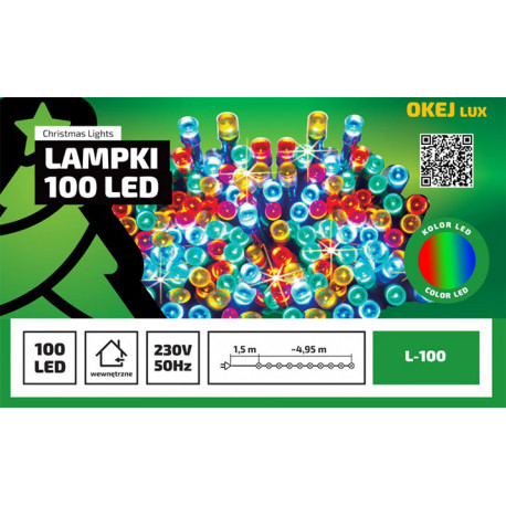 LED Christmas tree lights L-100/G multicolor indoor 4,95m OKEJ LUX