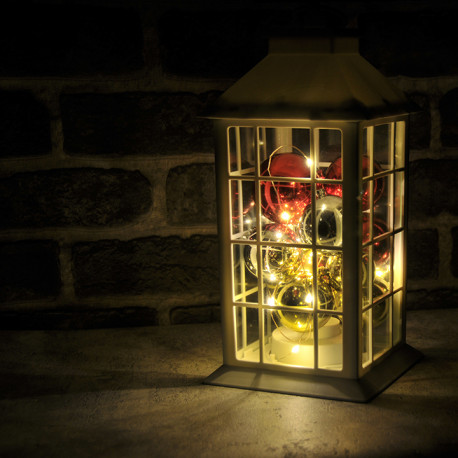 Latarenka dekoracyjna LED biała z bąbkami 312822 3xAAA POLUX