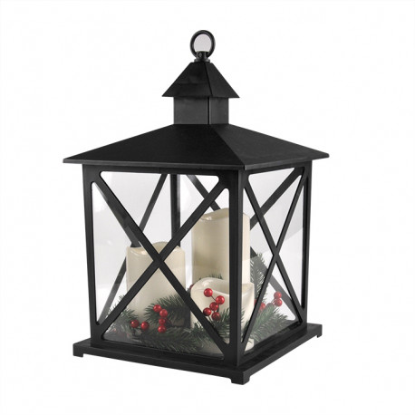 LED decorative lantern black 312792 3-candle 3xAA POLUX