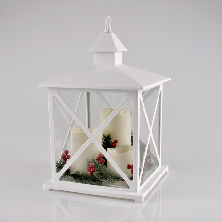LED decorative lantern white 312808 3-candle 3xAA POLUX