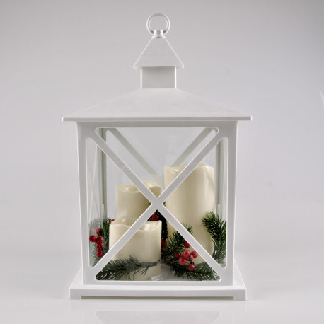 LED decorative lantern white 312808 3-candle 3xAA POLUX