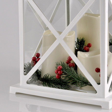 LED decorative lantern white 312808 3-candle 3xAA POLUX