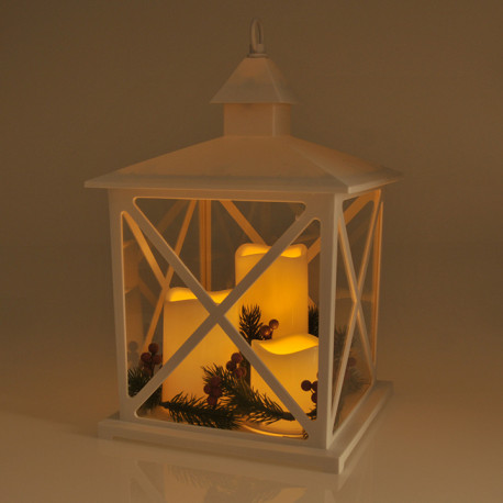 LED decorative lantern white 312808 3-candle 3xAA POLUX