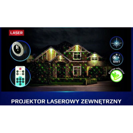 Christmas 6in1 laser projector with remote control IP65 61465 EKO-LIGHT