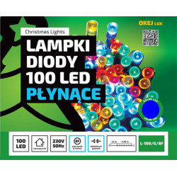 Lampki choinkowe L-100/G/8F niebieskie wewnętrzne 8 funkcji OKEJ LUX