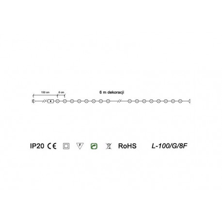 Christmas tree lights L-100/G/8F blue indoor 8 functions OKEJ LUX