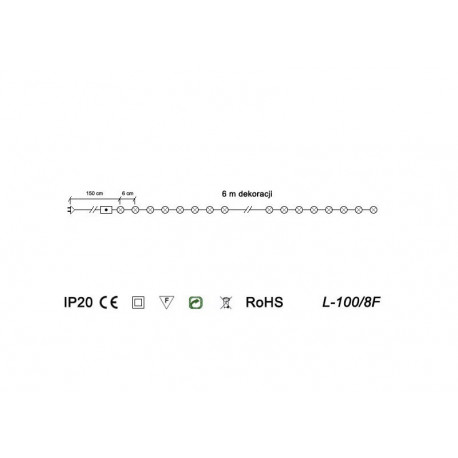 LED Christmas tree lights L-100/8F/M multicolor Okej
