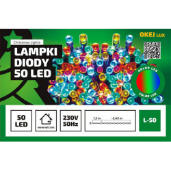 Lampki choinkowe łańcuch LED L-50/M multikolor