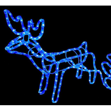 Reindeer + LED sled blue + FLASH CW size L
