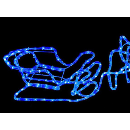 Renifer + sanie LED niebieski + FLASH CW romiar L