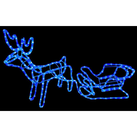 Reindeer + LED sled blue + FLASH CW size M