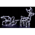 Reindeer + LED sleigh cold white + FLASH CW size M