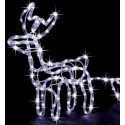 Reindeer + LED sleigh cold white + FLASH CW size M