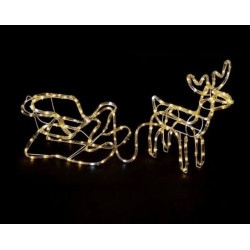 Reindeer + LED sled warm color + FLASH CW size M