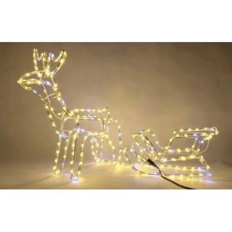 Renifer + sanie LED barwa ciepła + FLASH CW rozmiar M