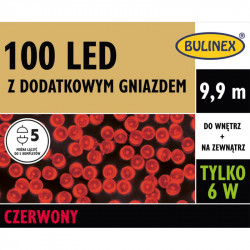 Christmas tree lights LED100 red 9,9m 13-103 IP44 Bulinex
