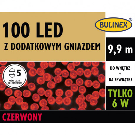 Christmas tree lights LED100 red 9,9m 13-103 IP44 Bulinex