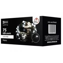 Christmas tree lights nano Timer 75LED 7.5m cold ZY1913T IP44 EMOS