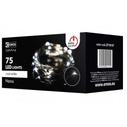 Oświetlenie choinkowe nano Timer 75LED 7,5m zimny ZY1913T IP44 EMOS