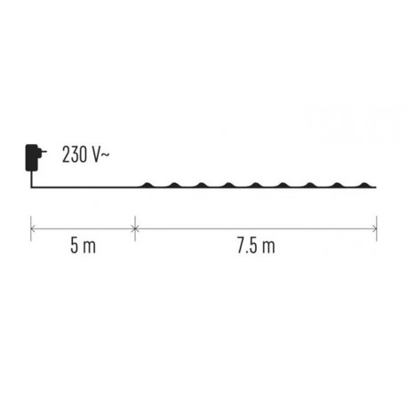 Oświetlenie choinkowe nano Timer 75LED 7,5m ciepły ZY1916T IP44 EMOS