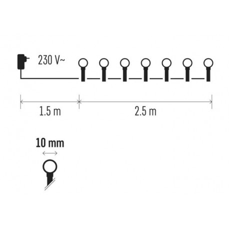 Lampki EMOS kulki XMAS ciepły 50LED 2,5m ZYK0202 IP20