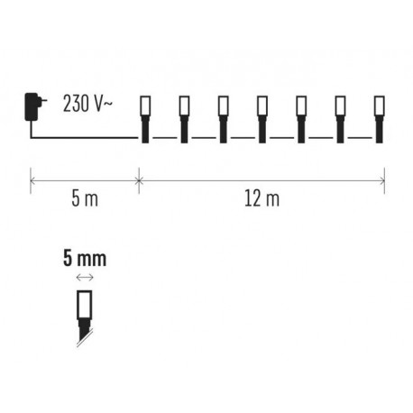 XMAS vintage 120LED 12m timer Christmas tree lights ZY1907T IP44 EMOS.