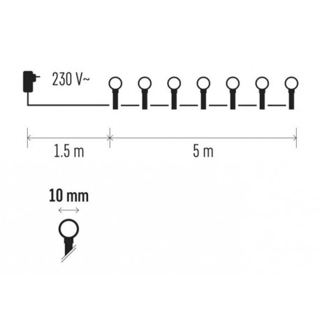 XMAS Christmas tree ball lights multicolor 100LED 5m ZYK0206 IP20 EMOS.