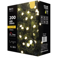 XMAS Christmas tree ball lights warm cherry timer 200LED 20m ZY1601T IP44 EMOS.