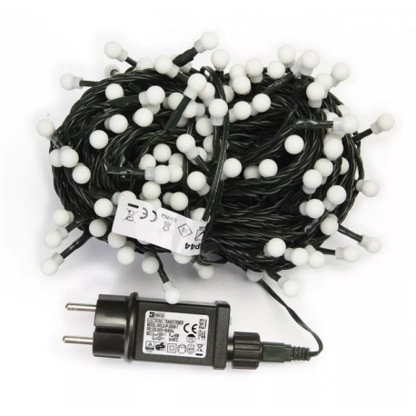 Lampki choinkowe kulki XMAS ciepły cherry timer 200LED 20m ZY1601T IP44 EMOS
