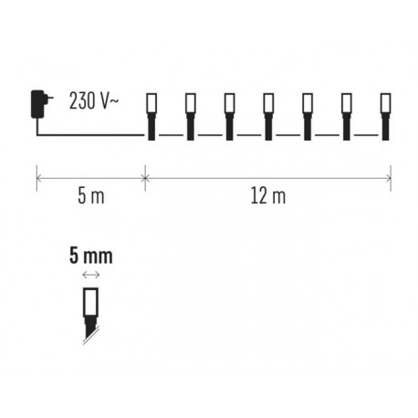 Lampki choinkowe świetliki XMAS vintage czerwony timer ZY1908T IP44 EMOS