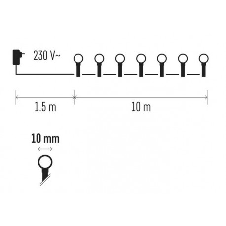 Lampki choinkowe kulki XMAS ciepły 200LED 10m ZYK0208 IP20 EMOS