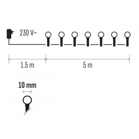 Lampki chonkowe kulki XMAS ciepły 100LED 5m ZYK0205 IP20 EMOS