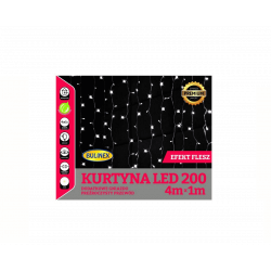 Lampki choinkowe kurtyna 200LED flash 4x1m zimne wewnętrzne Bulinex