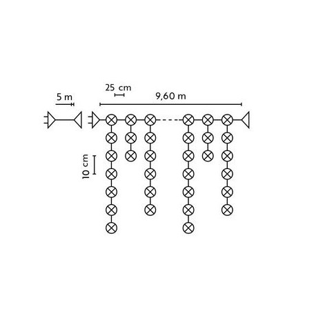 Kurtyna sople LED200 niebieska 9,6m 13-576 zewnętrzna + gniazdo Bulinex