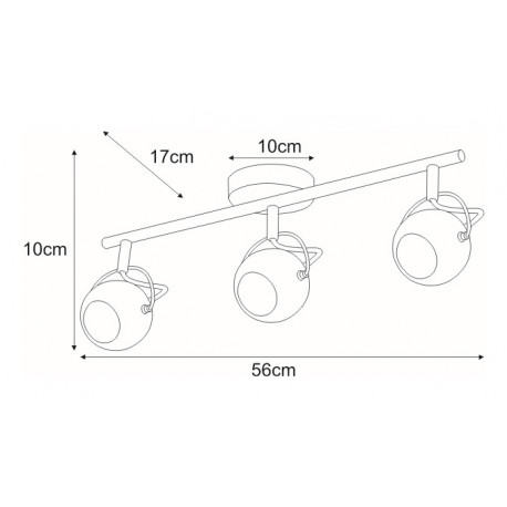Lampa kinkiet K-8002-3 BK black 3xGU10 3W Kaja
