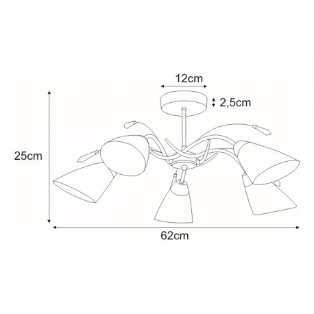Lamp K-JSL-72018/5C CHR pendant 5xE14 60W Kaja