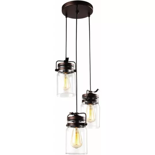 Lampa RAVEN K-8004A-3 wisząca brązowa E27 Kaja