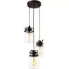 Lampa RAVEN K-8004A-3 wisząca brązowa E27 Kaja