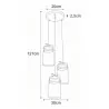 Lampa RAVEN K-8004A-3 wisząca brązowa E27 Kaja