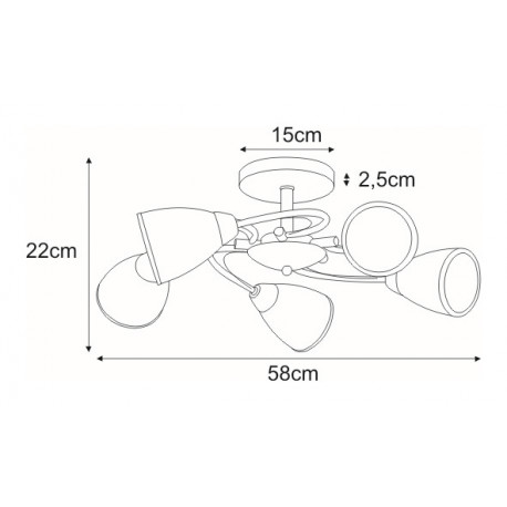 Lampa sufitowa K-JSL-6056/5 E14 5x60W Kaja